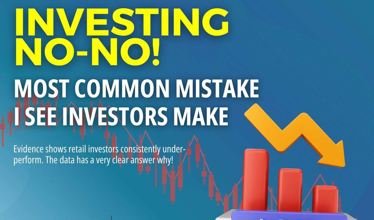 Investing No-No! Most Common Mistake I See Investors Make – blog graphic with declining chart and loss graphic