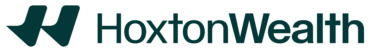 Hoxton Wealth deep green wordmark logo with double-arrow icon on transparent background